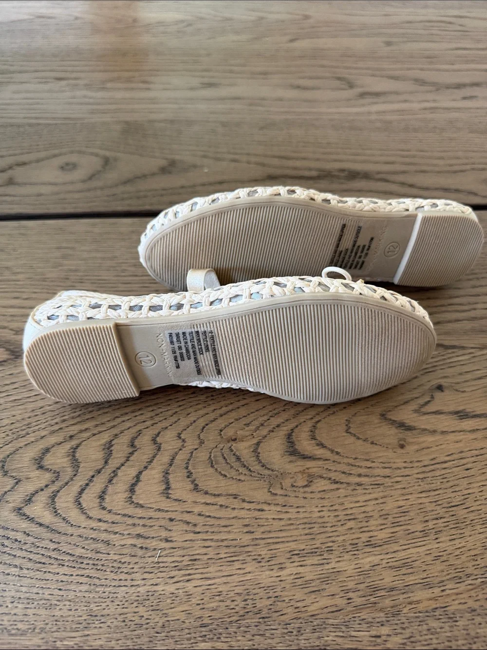 Cat & Jack Cream Woven  Mary Jane Ballet Flats